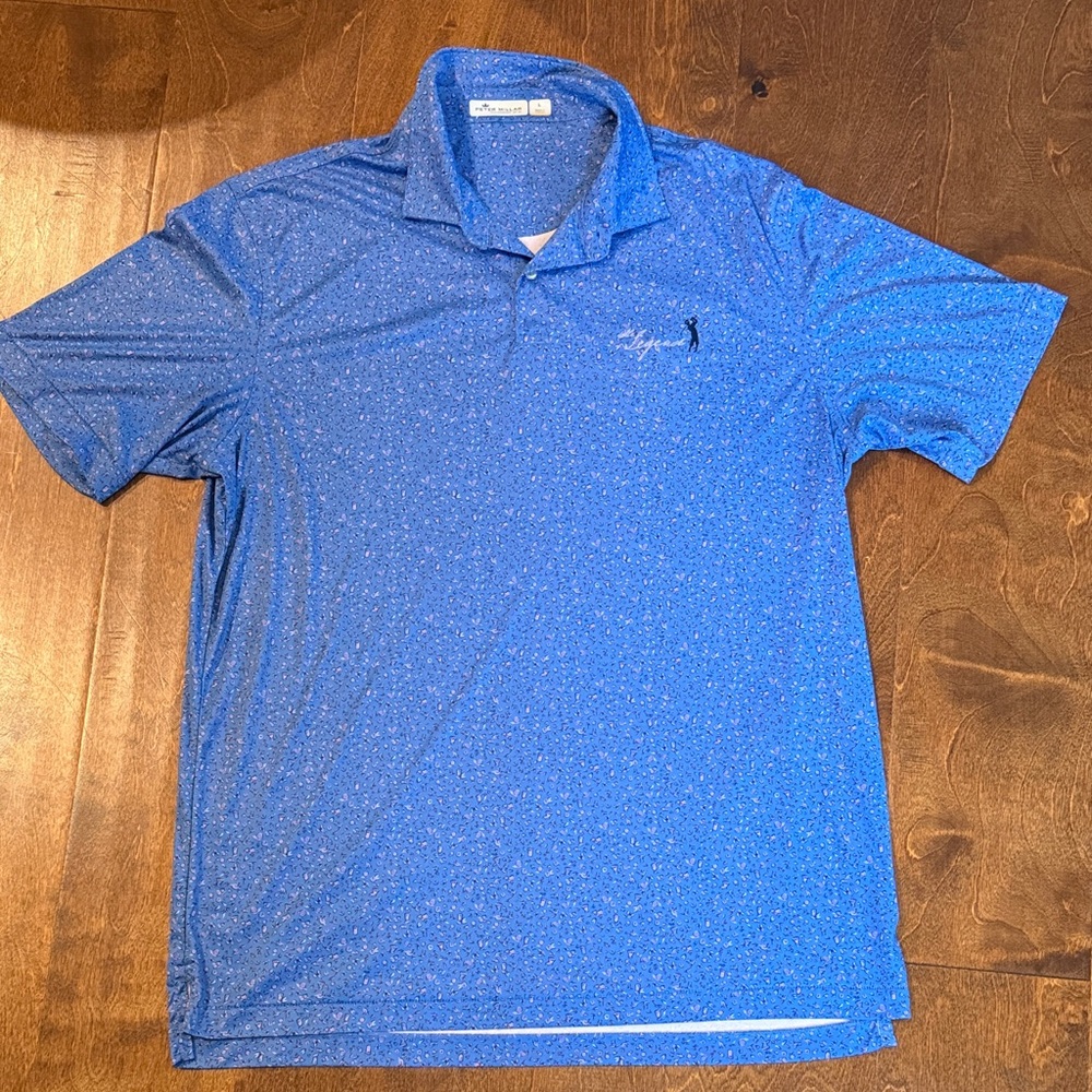 Peter Millar Blue Patterned Polo Shirt